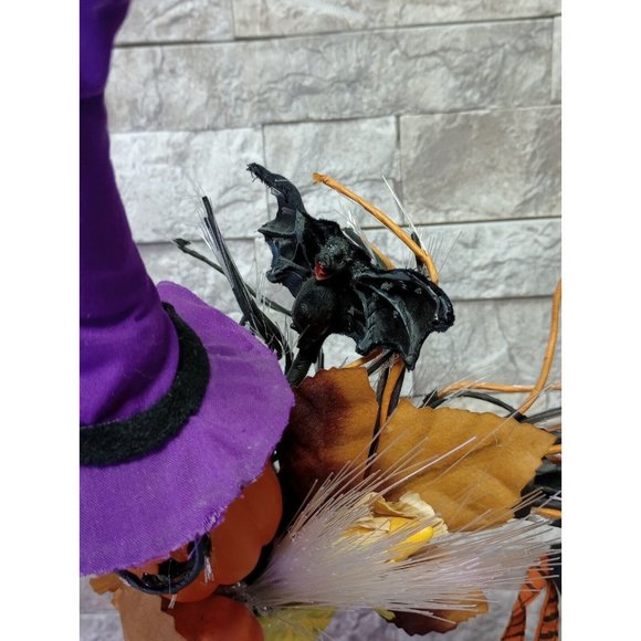 Halloween Fiber Optic Tree 16" Light Changing Pumpkin Ghost Bat Fall Table Decor - Picture 7 of 13